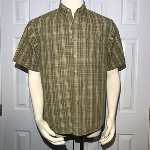 Columbia Mens Camp Shirt Green Plaid  Size M?